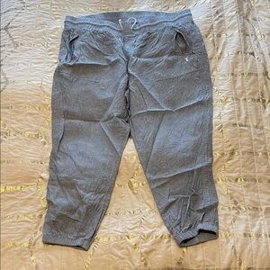 Athleta Heather Gray Blue Cabo Linen Joggers